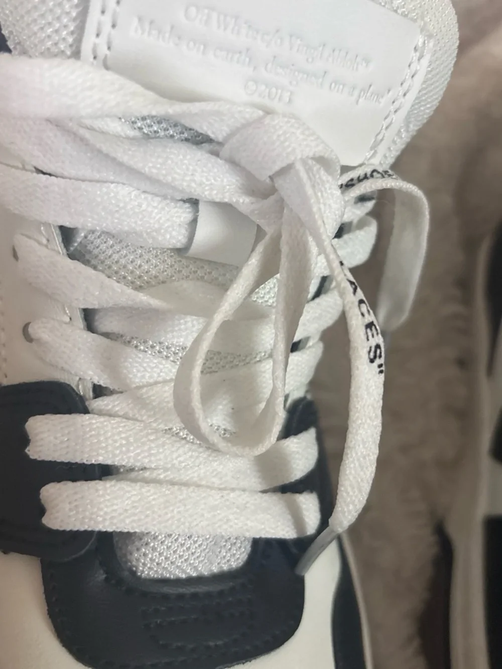 Off-White Black & White Low-Top Sneaker with '40' Tongue Marking